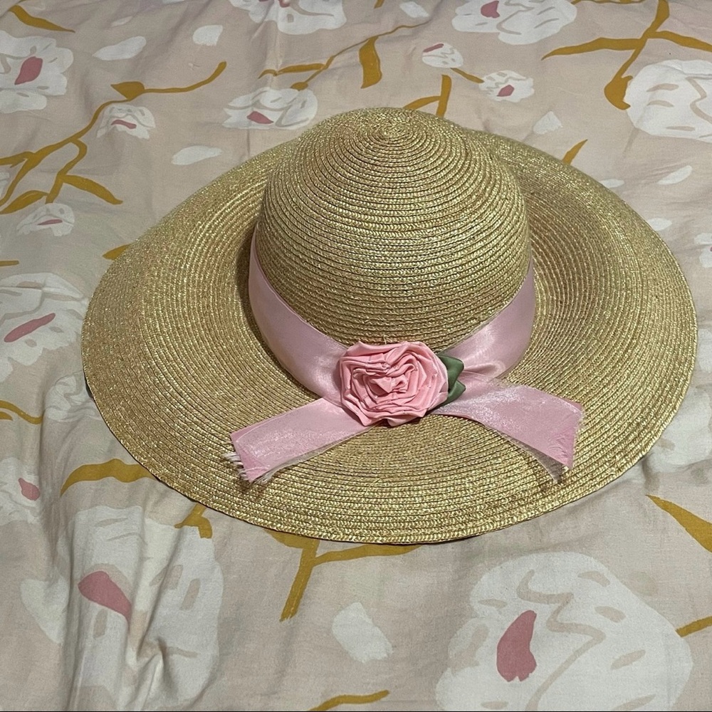 Girls Fancy Straw Sun Hat with Tubbin